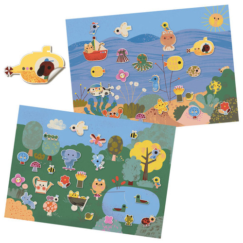 Djeco - Summertime 30 pc reusable Puffy Stickers