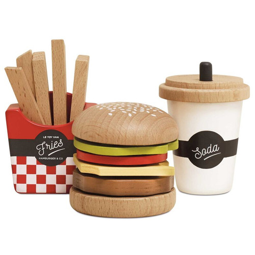 Le Toy Van - Wooden Gourmet Hamburger Set Le Toy Van - Wooden Gourmet Hamburger Set