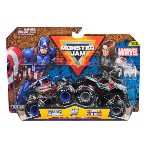 Monster Jam - Marvel Official Diecast Monster Trucks 1:64 -  Captain America Vs Winter Soldier