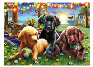 Ravensburger 100pc - Puppy Picnic Puzzle *Very minor box damage on back of box*