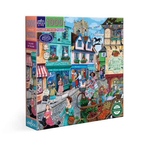 eeBoo 1000pc - Village by the Sea Puzzle