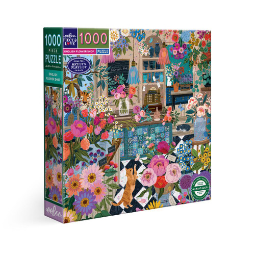 eeBoo 1000pc - English Flower Shop Puzzle