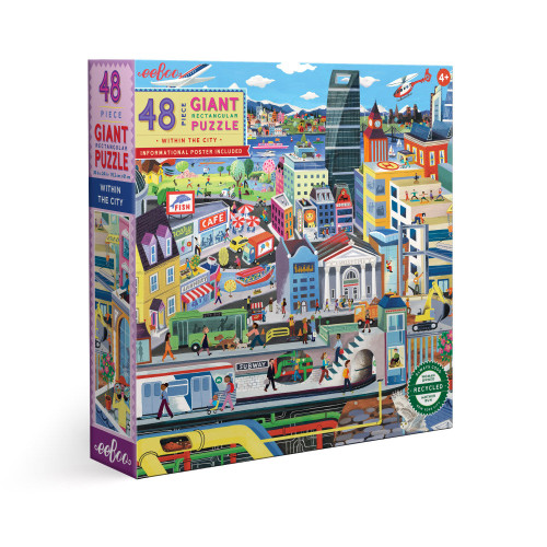 eeBoo 48pc - Within the City Giant Puzzle