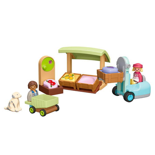 Playmobil Junior - Organic Market Stall & Forklift 71691 *Minor Box Damage*