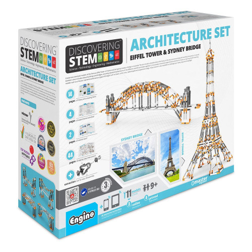 Engino - Discovering STEM - Architecture Set - Eiffel Tower & Sydney Harbour Bridge **Minor Box Damage**
