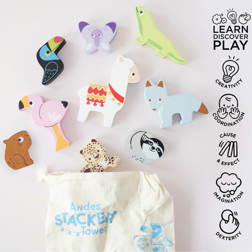 Le Toy Van - Andes Stacking Animals & Bag