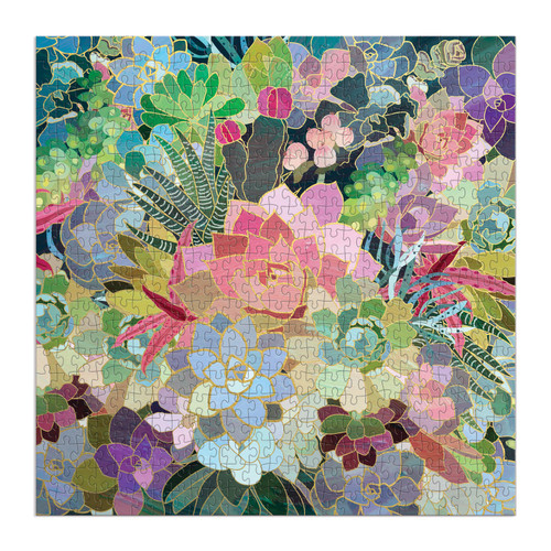 Galison 500pc - Succulent Mosaic Foil Puzzle