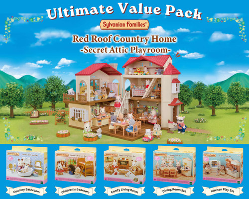 Sylvanian Families - Red Roof Country Home with Attic *Ultimate Value Pack*