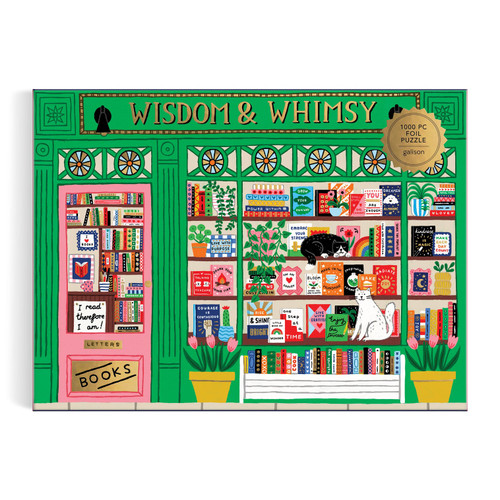 Galison 1000pc - Wisdom and Whimsy Bookshop Foil Puzzle
