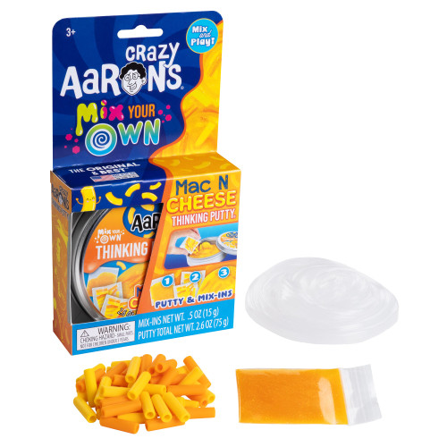 Crazy Aaron's  Thinking Putty - Mac & Cheese - Mix It 4" Tin