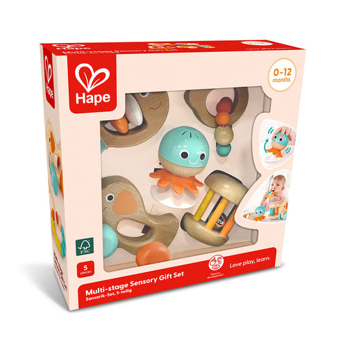 Hape - Wooden Multi-Stage Sensory Gift Set