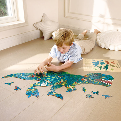 Hape - 202pc Dinosaur Shimmer Floor Puzzle