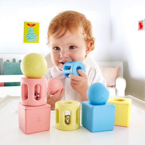 Hape - Geometric Rattle Trio 9pcs