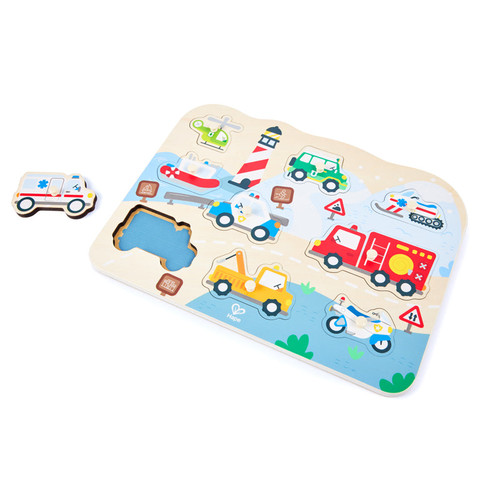 Hape - Emergency Vehicles Peg Puzzle