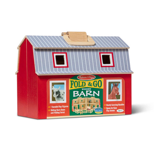 Melissa & Doug - Wooden Fold & Go Barn