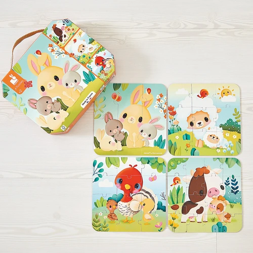Janod - Farm Progressive Puzzles - 6, 9, 12, 16pc