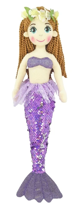 Cotton Candy - 45cm LILY Purple Tutu Flip Sequined Tail Mermaid