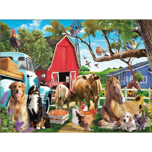 Sunsout 1000pc - Gathering in the Farmyard Puzzle
