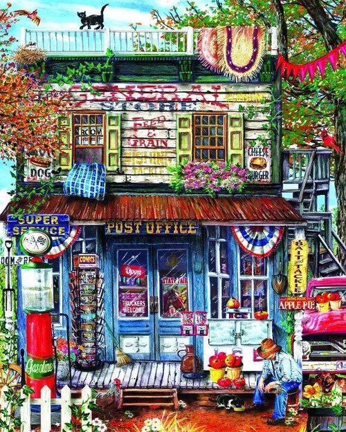 Sunsout 1000pc - Hanging At General Store Puzzle