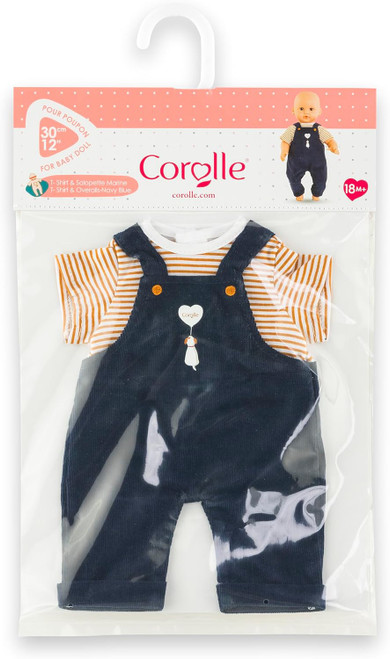 Corolle - Mon Premier Striped T-Shirt and Navy Overalls Set 30cm