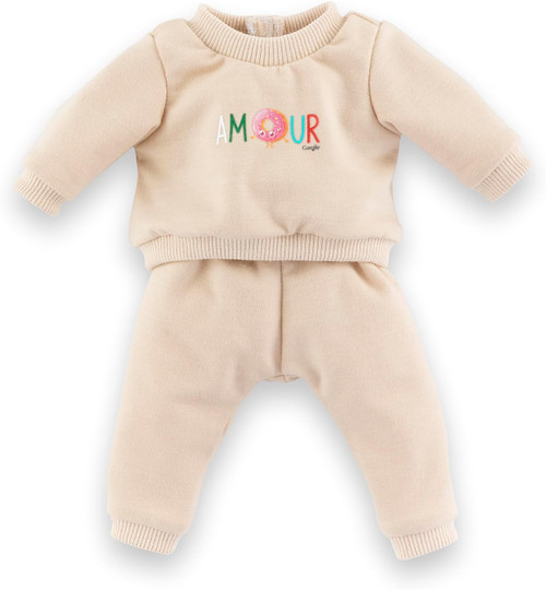 Amour Beige Jogging Set for 36cm Mon Grand Corolle baby dolls with sweatshirt and jogger pants