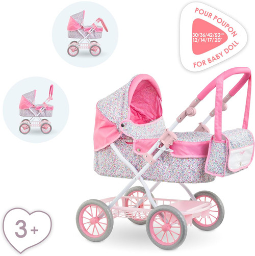 Corolle - Flowered Baby Doll Carriage for Corolle 36cm, 42cm and 52cm Baby Dolls