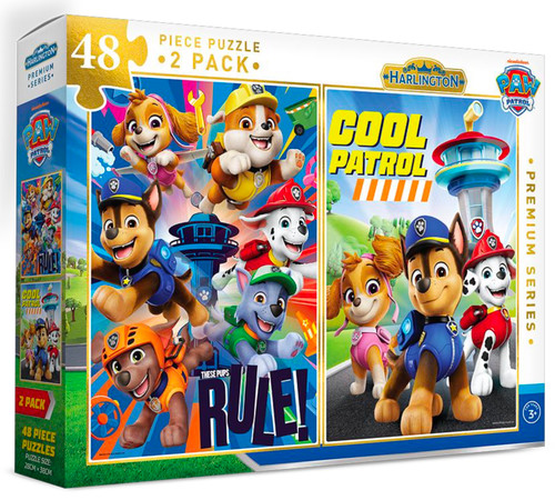 Harlington Paw Patrol 48 piece puzzles 2 pack featuring Chase, Marshall, Skye, Rubble and Rocky