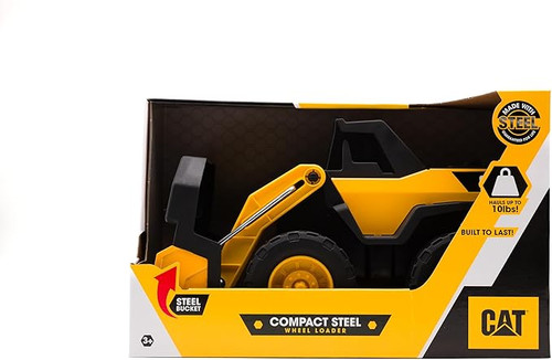 CAT Compact Steel Wheel Loader FR83427 12 inch construction toy with working loader arm and steel bucket