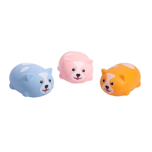 Discovery Zone Cuddle Puppy assorted squishy stress toys in blue, pink and orange colours