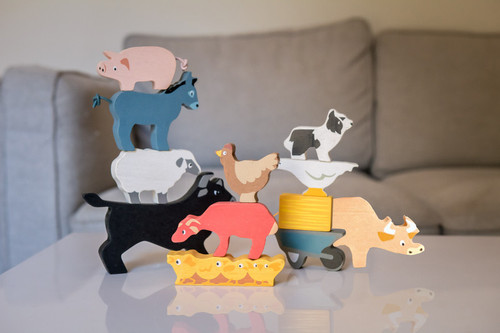 Tender Leaf Toys - Stacking Farmyard Animals with Bag