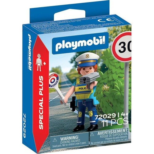 PLAYMOBIL City Action Police Officer with Speed Detector 72029 featuring police officer, radar gun, road sign and traffic patrol accessories