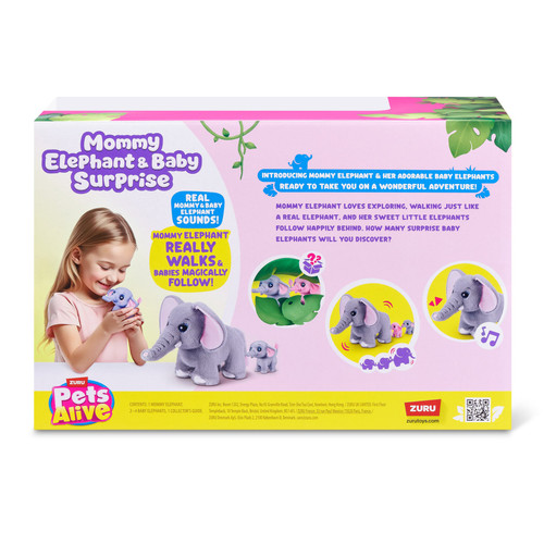 ZURU Pets Alive Mommy Elephant & Baby Surprise