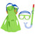 Mask Snorkel & Fins Set - Green - Bestway - Explora Essential 