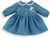 Weekend in Paris dress for 30cm Mon Premier Corolle baby doll with denim-look fabric and floral collar