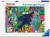 Ravensburger Panther in the Blooming Jungle 3000 piece puzzle featuring a black panther surrounded by colourful tropical flowers and exotic birds