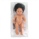 Miniland Doll 38cm - Caucasian Curly Black Hair Boy Baby Doll (Undressed)