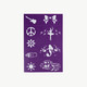 Oh Flossy - Reusable Adhesive Face Paint & Makeup Stencils - Purple
