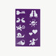 Oh Flossy - Reusable Adhesive Face Paint & Makeup Stencils - Purple