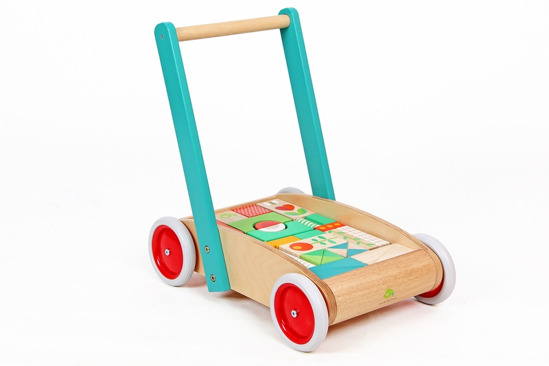wooden walker wagon with blocks