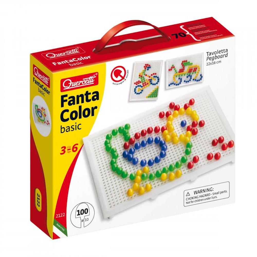 Recambio De Clavijas Quercetti Fantacolor – 90 Piezas De 15 Mm En 5 Colores, Compatible Con Toda La Serie, Hecho En Italia