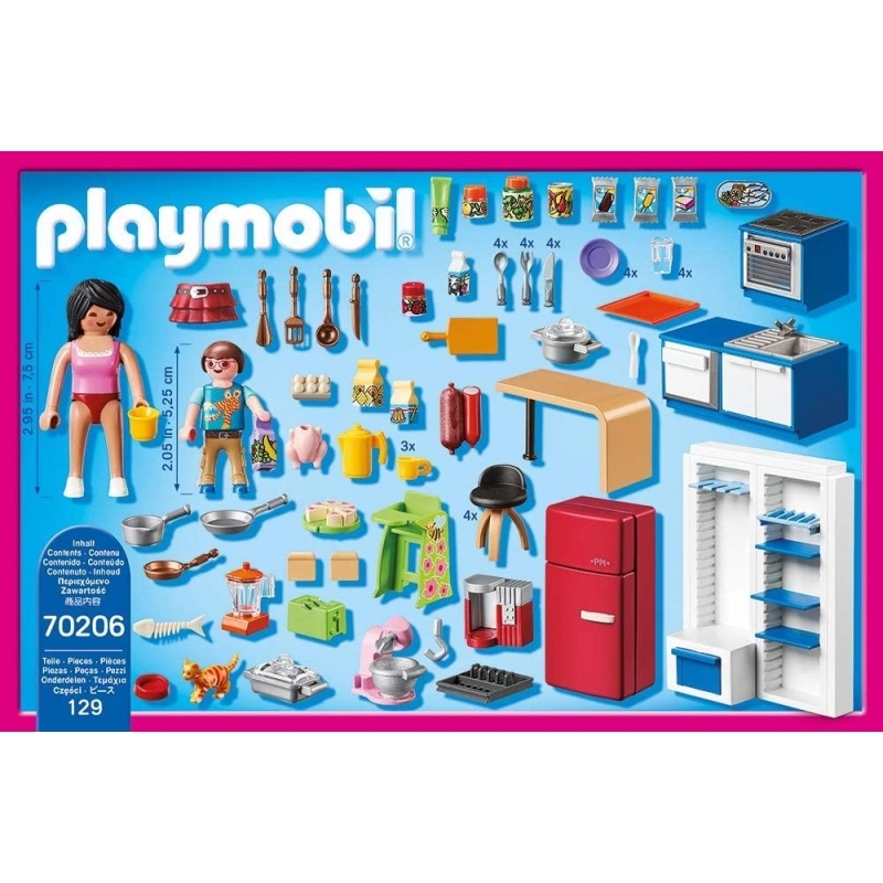 playmobil dollhouse family kitchen 70206 discount toy co