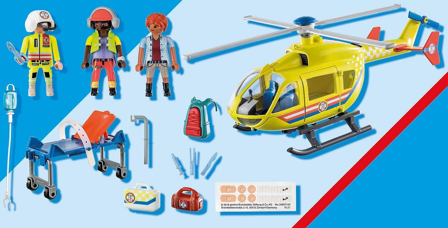 70048 PLAYMOBIL CITY LIFE : Hélicoptère Sauvetage / Secours / Samu (MISB 2018) - Jeux & Jouets