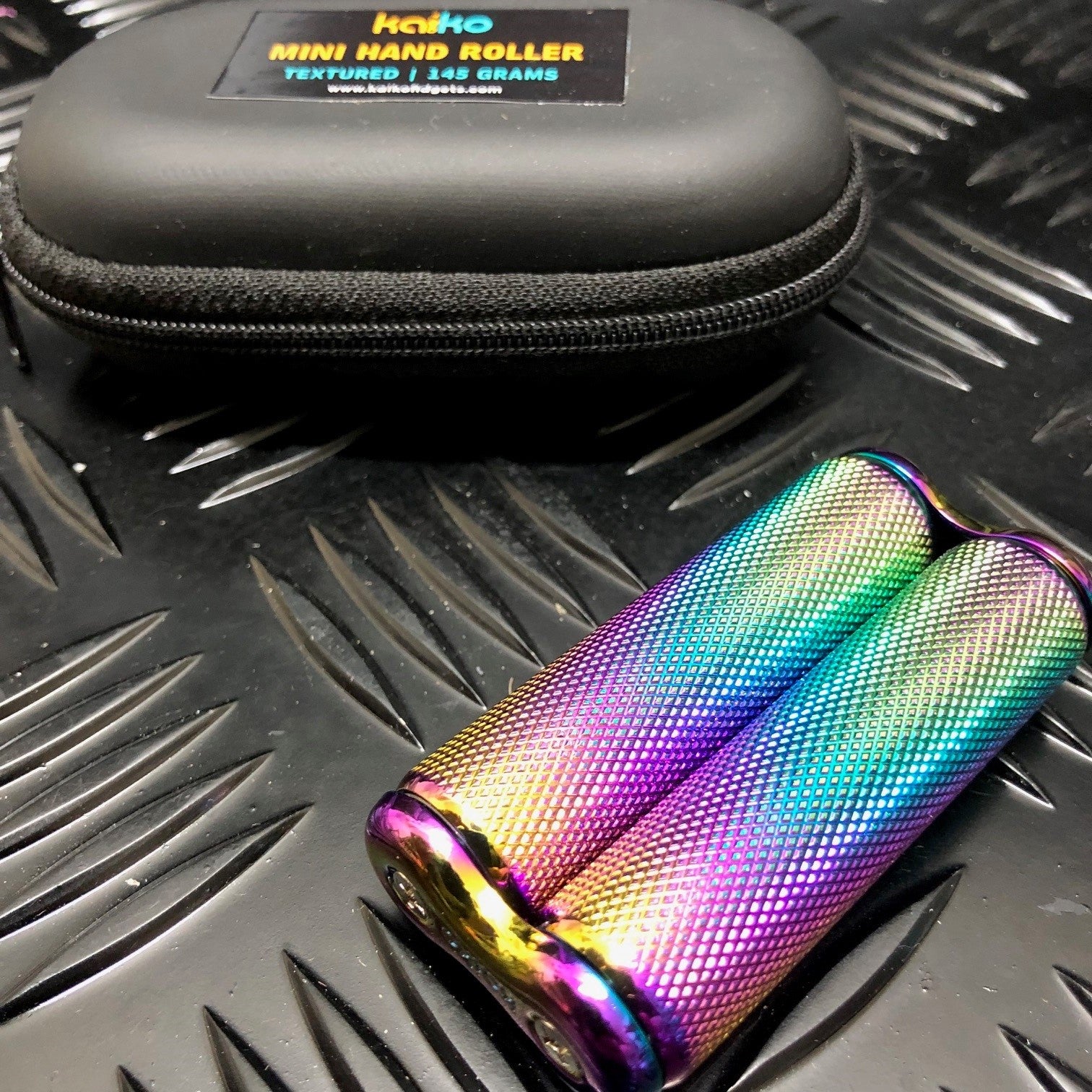 Kaiko Fidgets Mini Hand Roller in Black Carry Case Textured