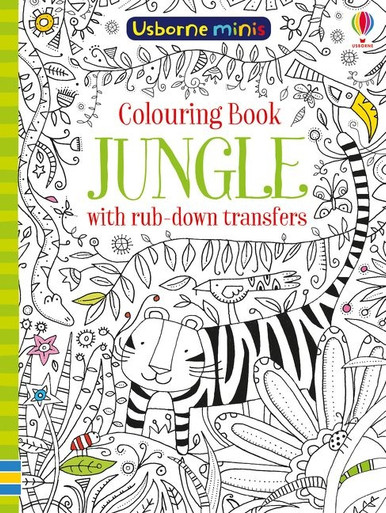 Usborne Mini Books Colouring Book Jungle With Rub Down Transfers