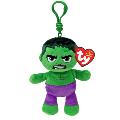 TY Marvel Beanie Babies Soft Clip Hulk