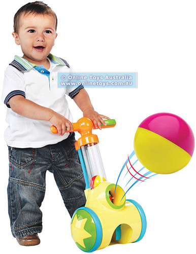 TOMY pi&lstrok;eczkowa wy&sacute;cigówka czerw Pop&Go E73752