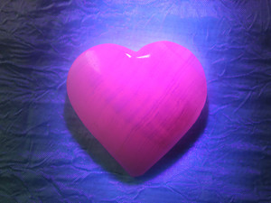 Florescent Pink Calcite Hearts Florescent Pink Calcite Hearts