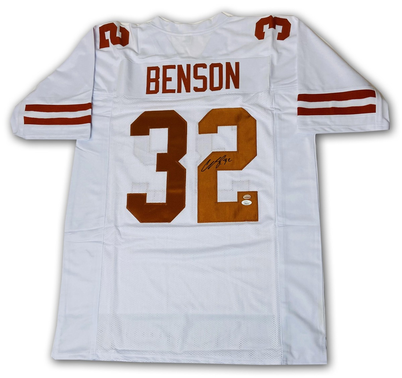 Cedric Benson Autographed Texas Longhorns White Football Jersey- JSA  Authentic