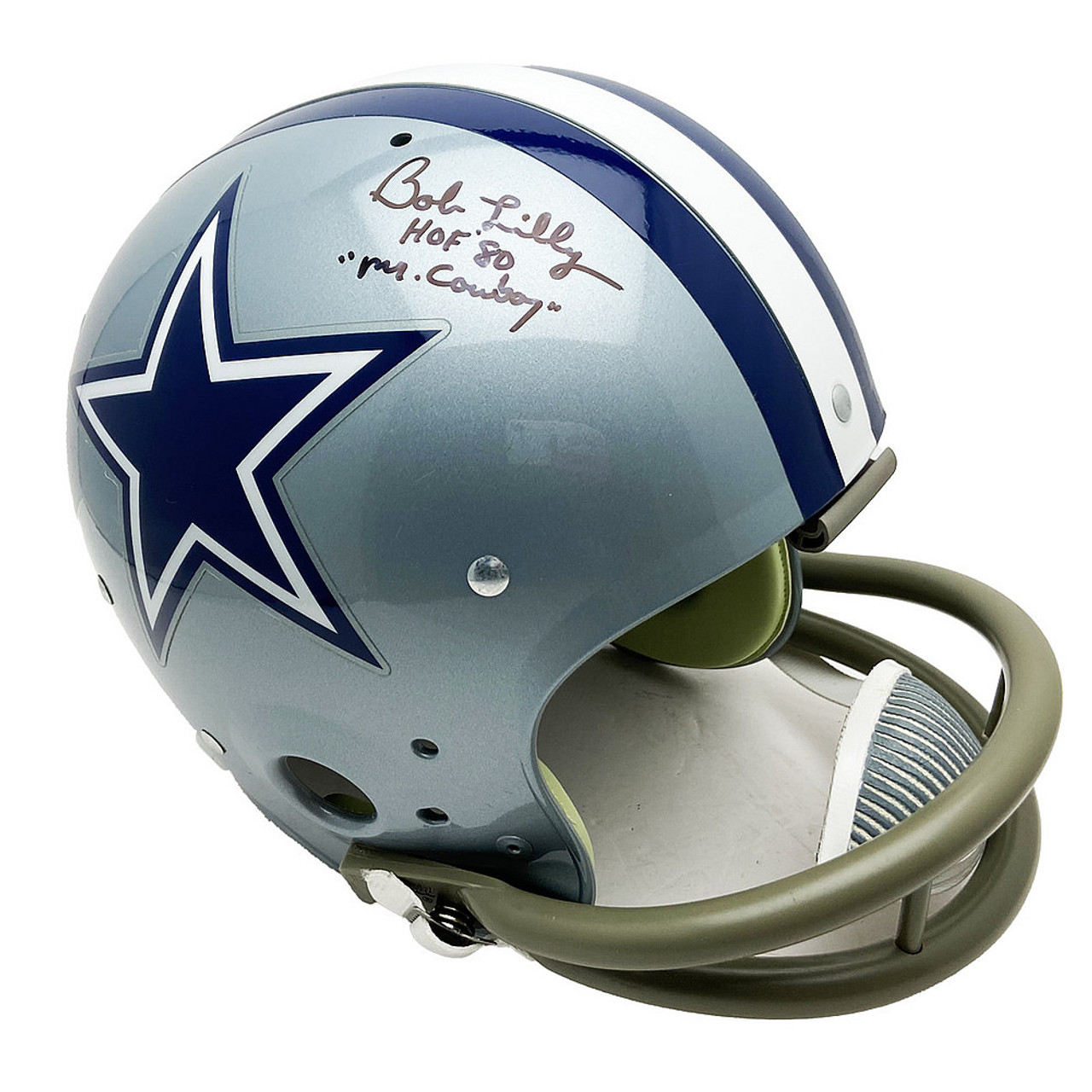 Bob Lilly Signed Dallas Cowboys TK Suspension F/S Helmet HOF 80 & Mr.  Cowboy-JSA - Prime One Sports