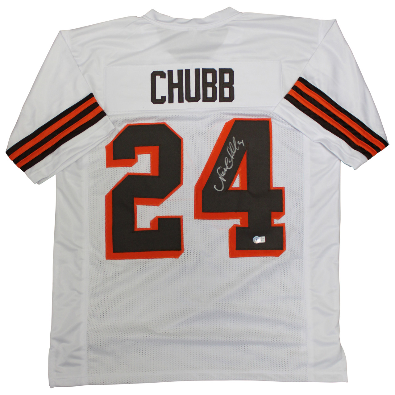 Nick Chubb Autographed Cleveland Browns #24 Custom White 1946